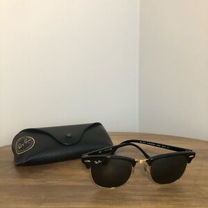 Ray-Ban Black and Gold Clubmaster Sunglasses